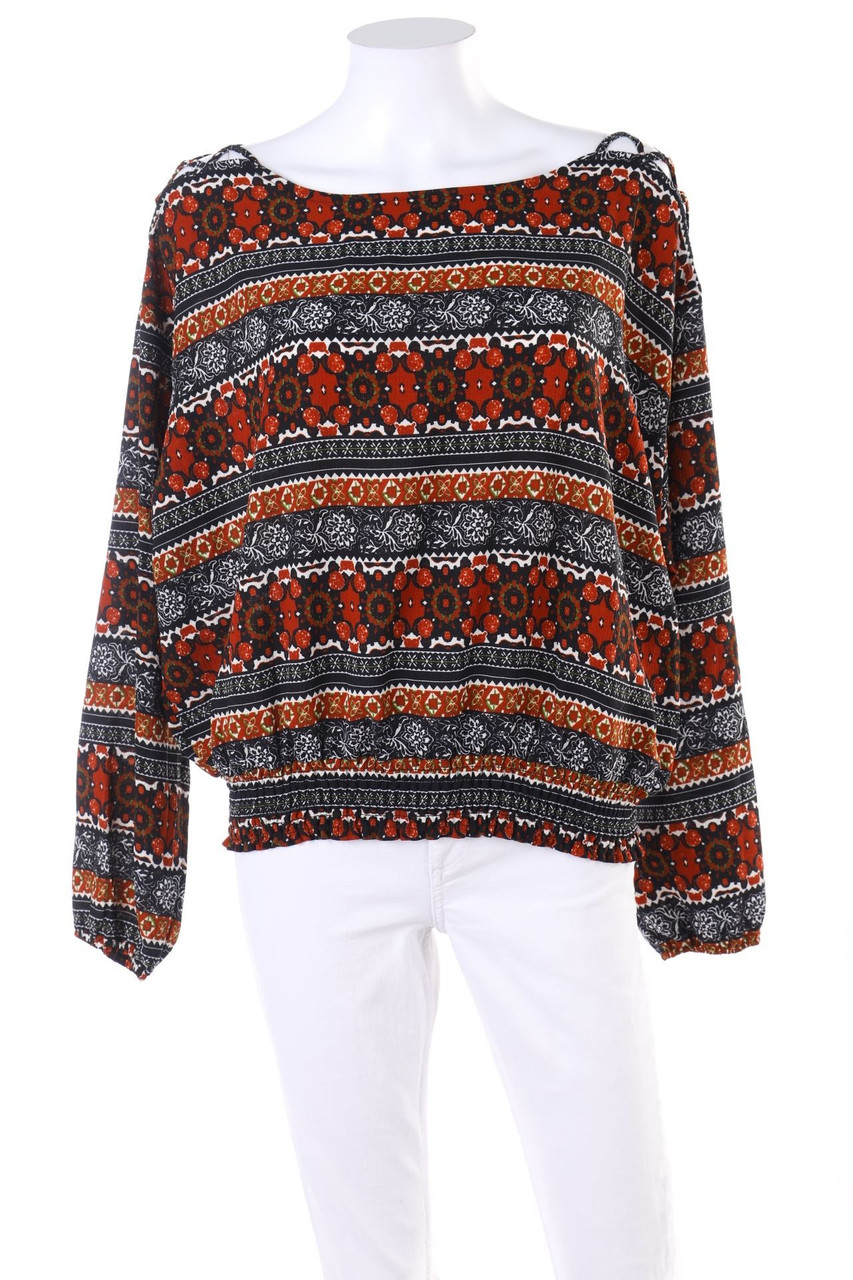 COLLOSEUM - Muster-Bluse mit Schnürung - L