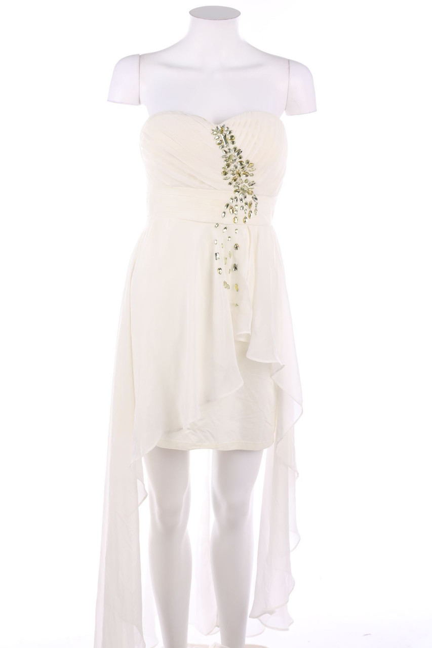 Tentation Paris - Vokuhila-Party-Kleid mit Schmuckstein-Applikation - M