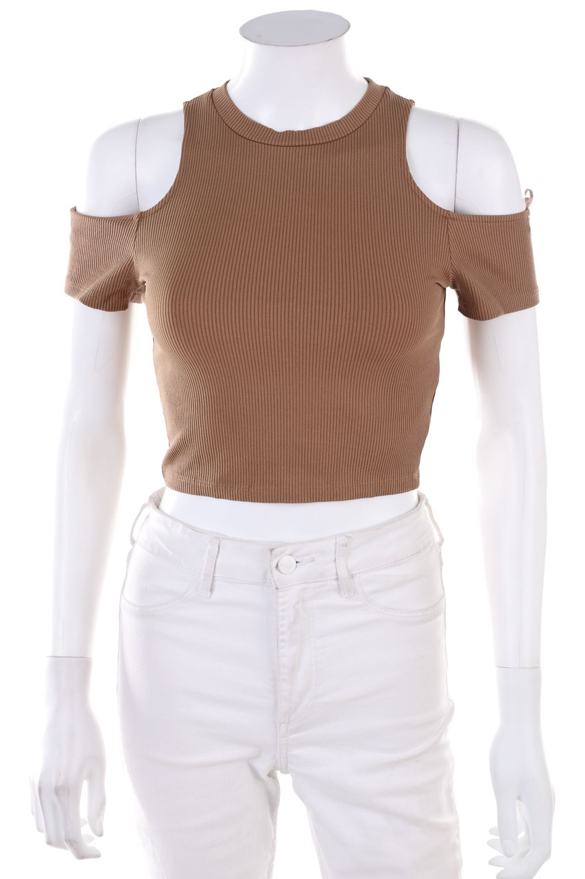 Bershka - Cropped-Shirt mit Cut-outs - S