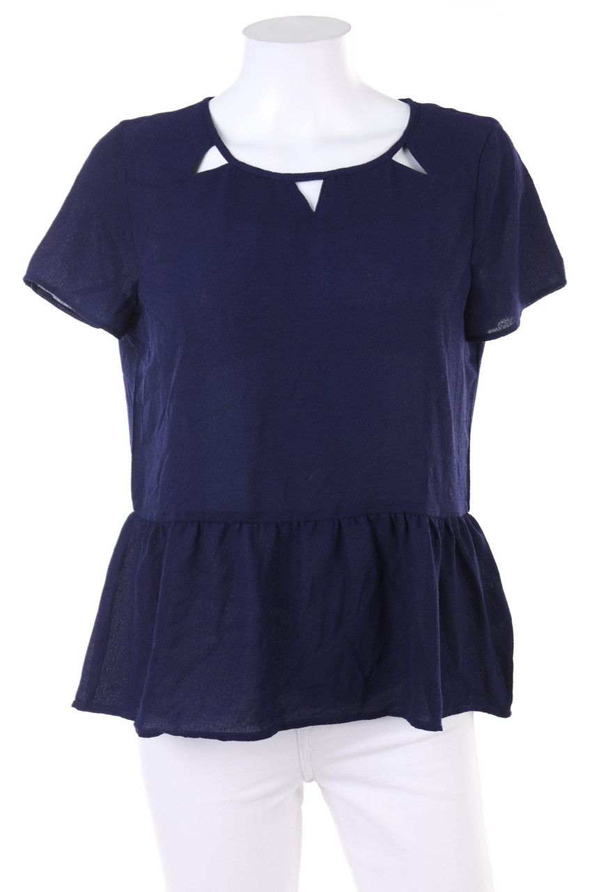 zebra - Kurzarm-Bluse mit Cut-outs - S