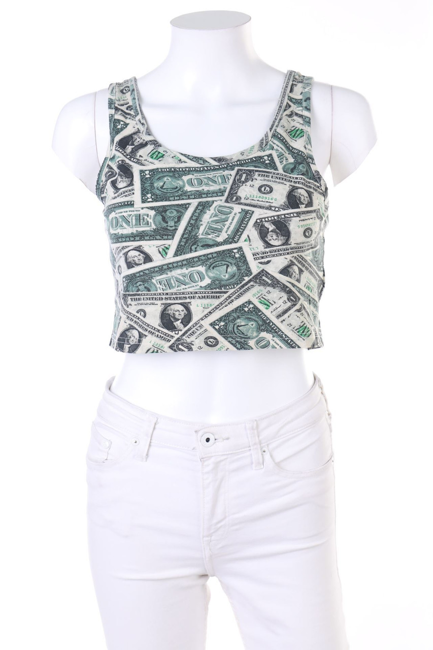 H&M DIVIDED - Print-Crop-Top aus Baumwoll-Mix - M