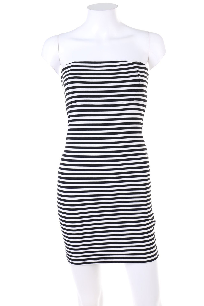 CLOCKHOUSE by C&A - Bandeau-Streifen-Minikleid aus Viskose-Mix - S