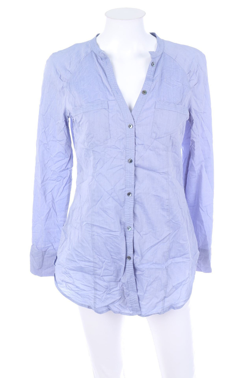 ESPRIT - Bluse mit Krempel-Ärmeln - D 36