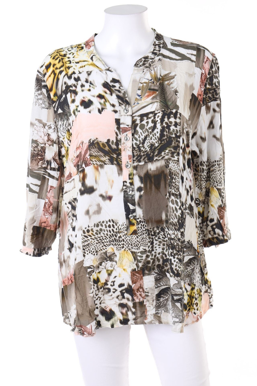 GERRY WEBER - Muster-Bluse mit 3/4-Ärmel - D 48