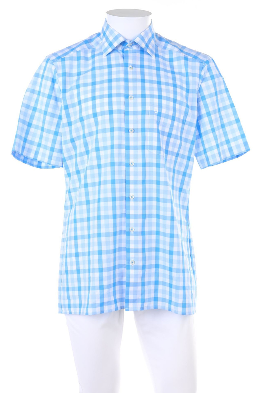 OLYMP - Kurzarm-Hemd mit Karo-Muster - 40