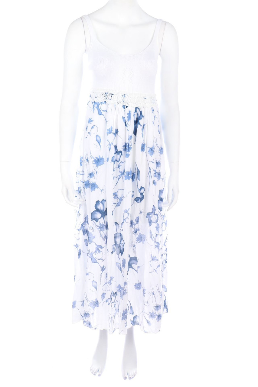 Ohne Label - Boho-Maxi-Kleid mit Blumen-Print - D 32