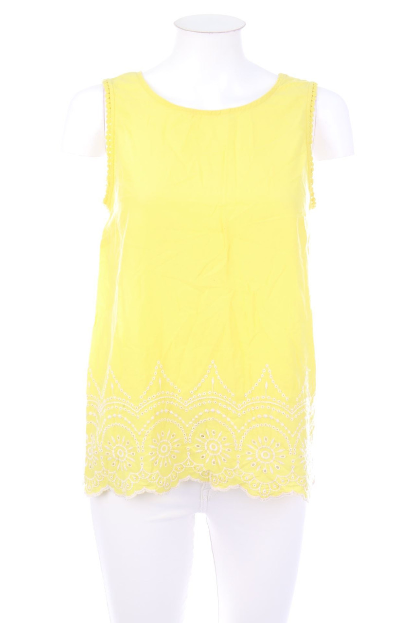 s.Oliver - Baumwoll-Blusentop mit Spitze - D 34