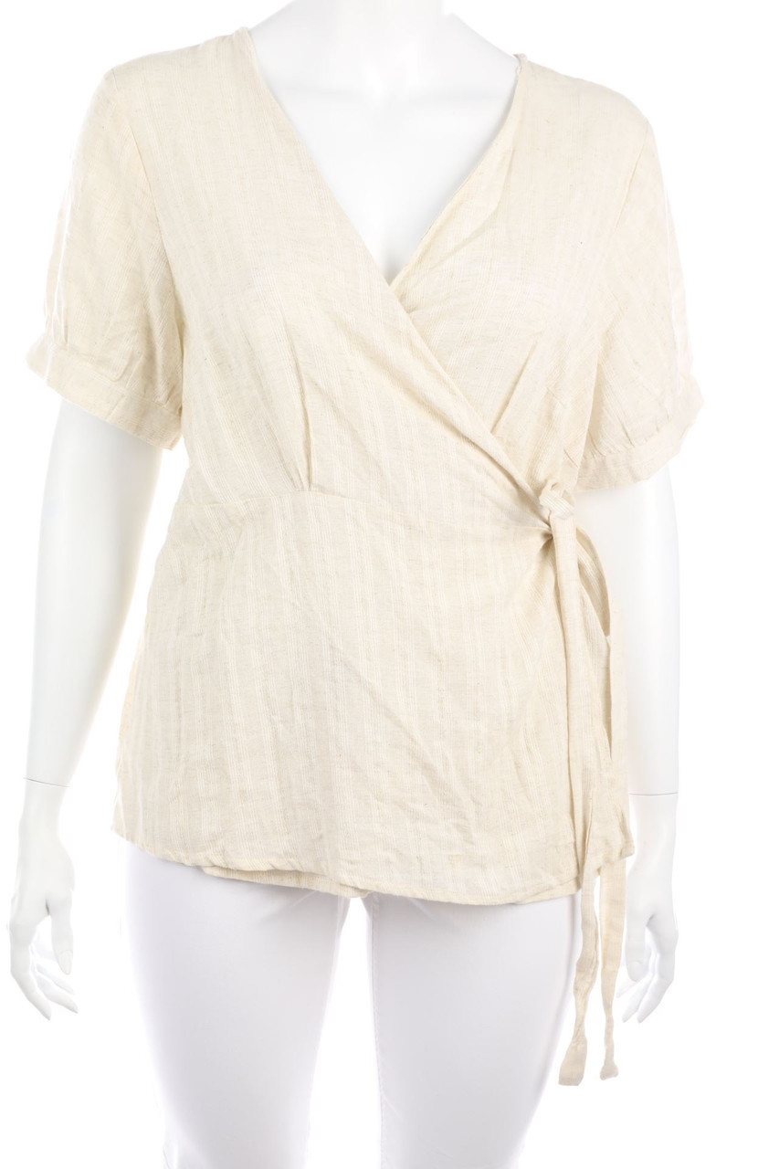 JUNAROSE - Wickel-Bluse mit Leinen - D 52