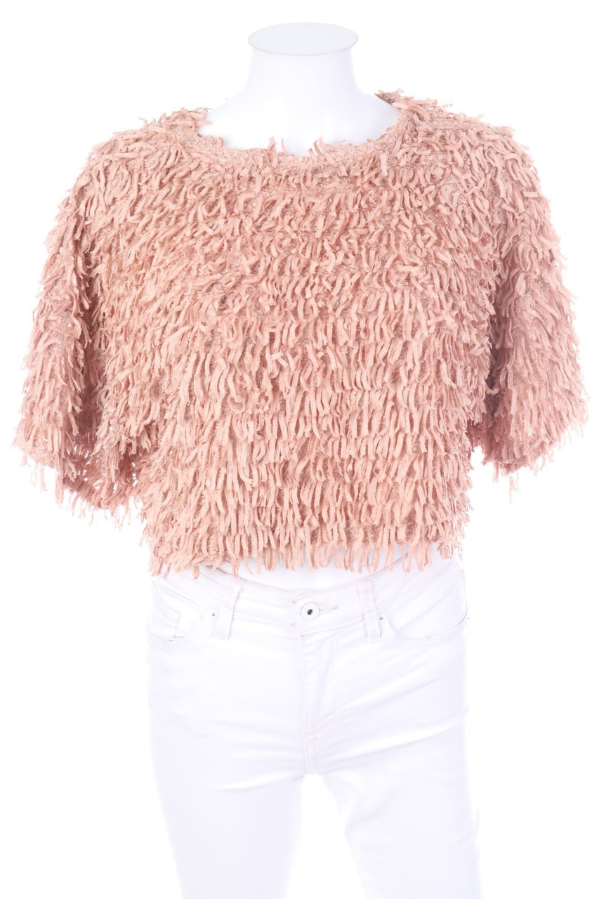 ZARA - Cropped-Shirt mit Fransen - S