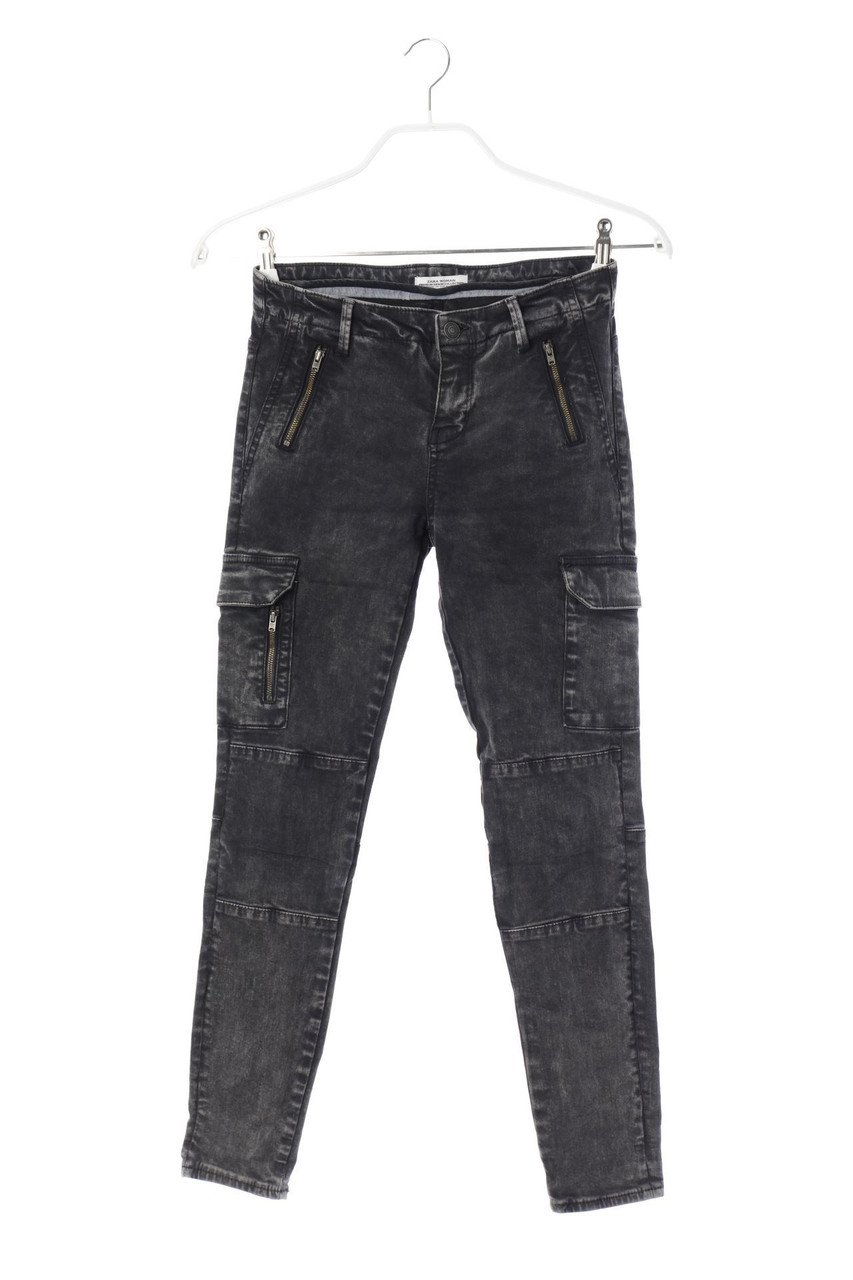 ZARA WOMAN - Used Look Skinny-Jeans mit aufgesetzten Taschen - D 34