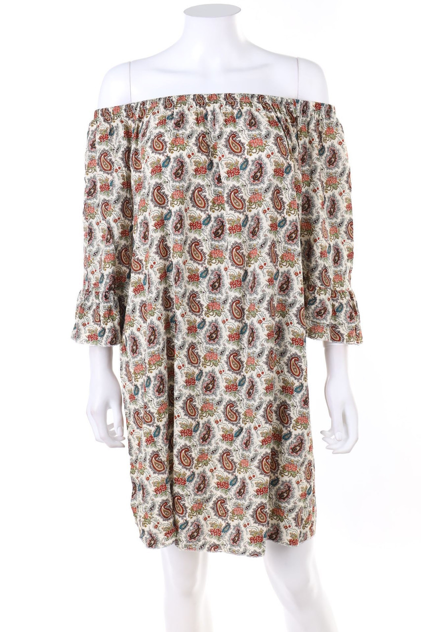 Heartkiss - Carmen-Kleid mit Paisley-Print im Boho-Stil - L