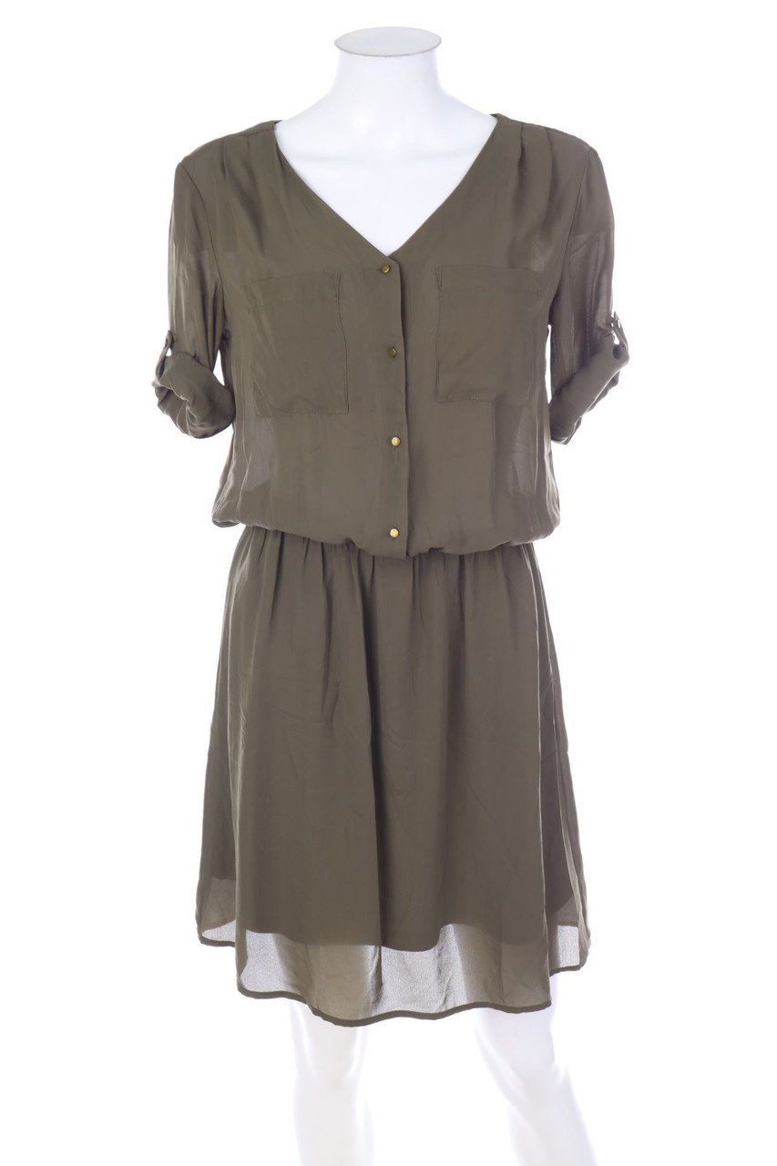 Ohne Label - Kleid mit Krempel-Ärmeln - S