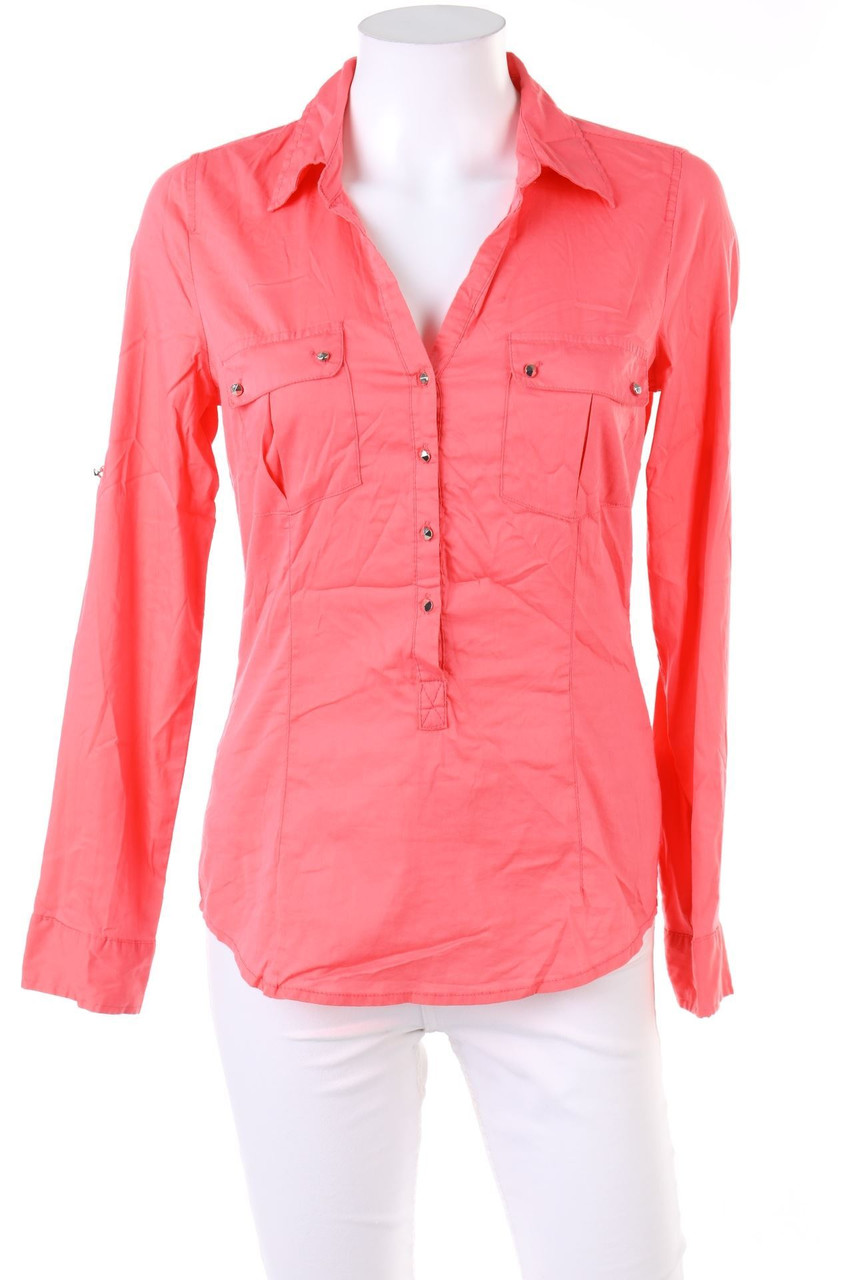 AMISU - Hemd-Bluse mit Krempel-Ärmeln - S