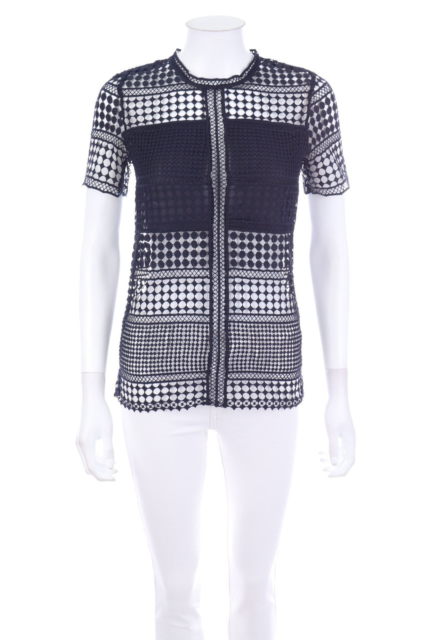 MORGAN - Kurzarm-Bluse aus Spitze - D 32