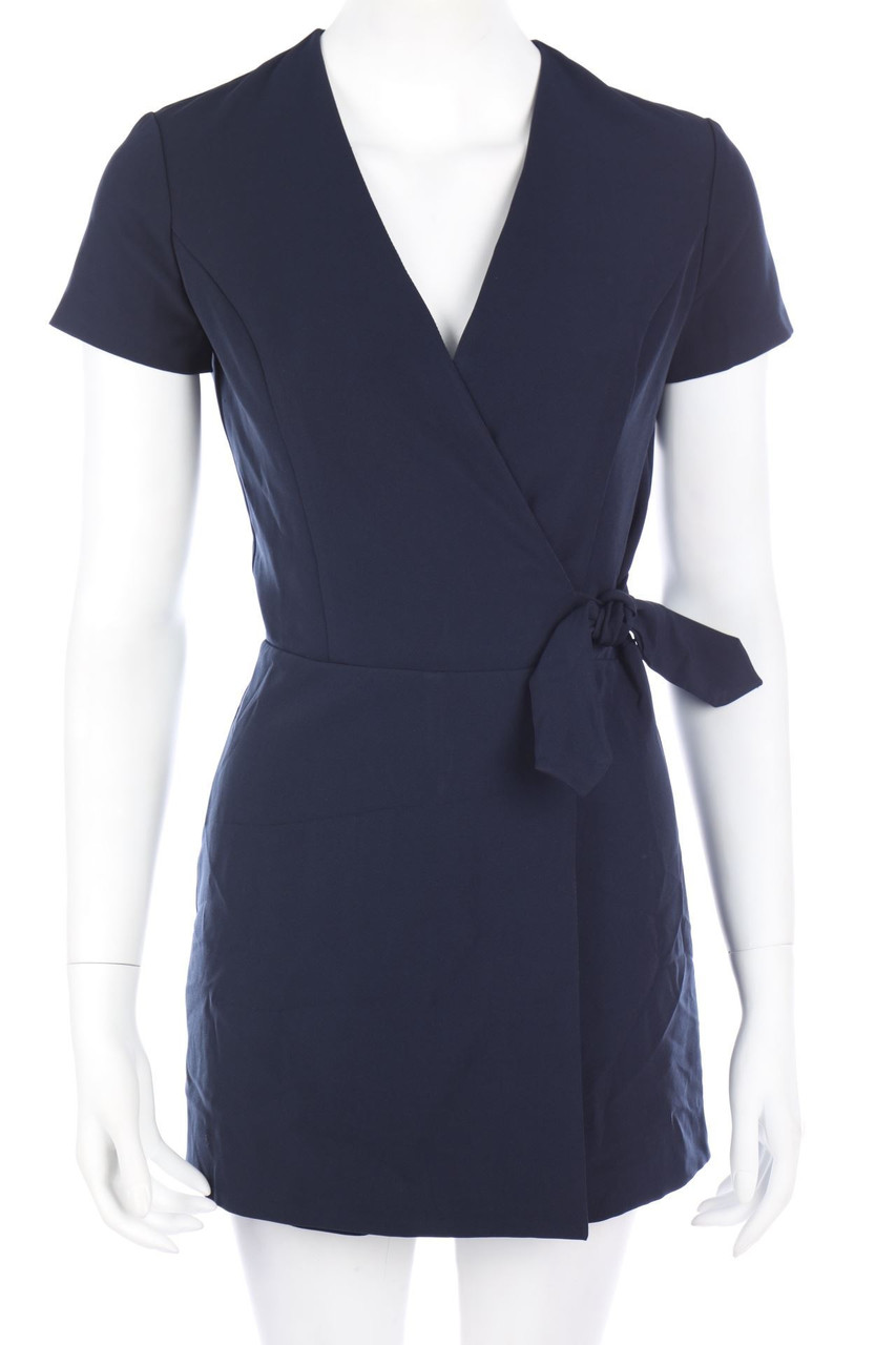 Miss Selfridge - Kurzarm-Playsuit in Wickel-Optik - D 34