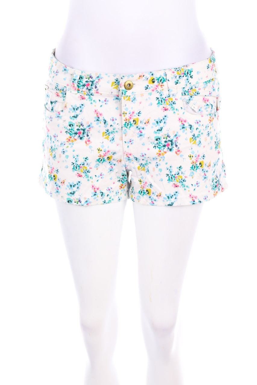 H&M - Jeans-Shorts mit Blumen-Print - D 38