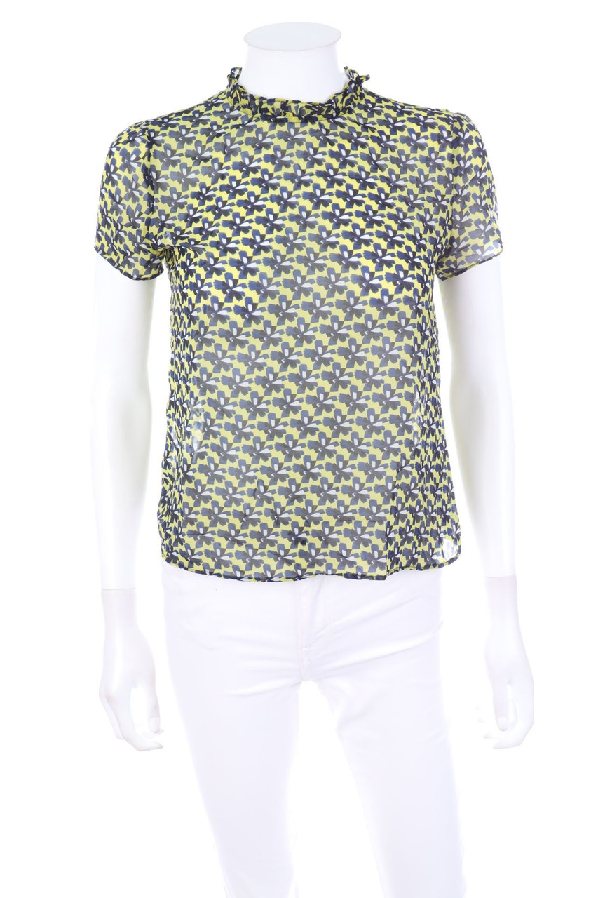 ZARA TRF - Kurzarm-Bluse mit Rüschen - XS