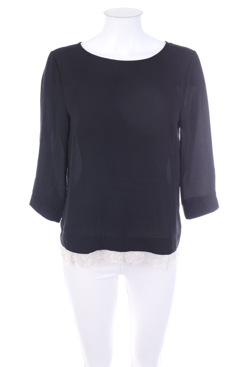 zebra - Bluse mit 3/4-Ärmel mit Spitze - S