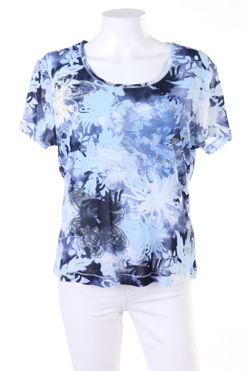 TAIFUN COLLECTION - Print-Kurzarm-Shirt mit Perlen - D 44