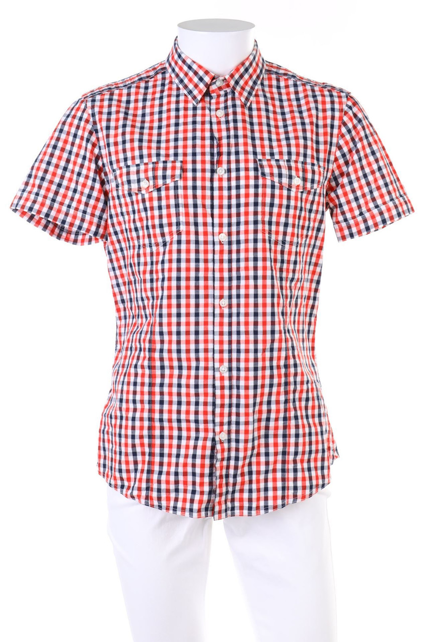 H&M - Kurzarm-Hemd mit Karo-Muster aus Baumwolle - M