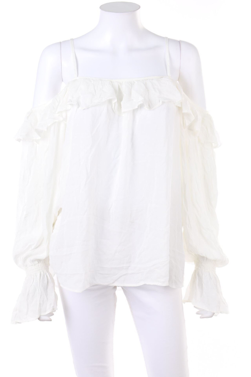 MANGO - Cold-Shoulder-Bluse aus Viskose mit Volants - M