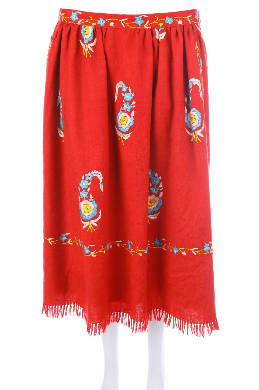 VINTAGE - Midirock mit Stickereien - D 38