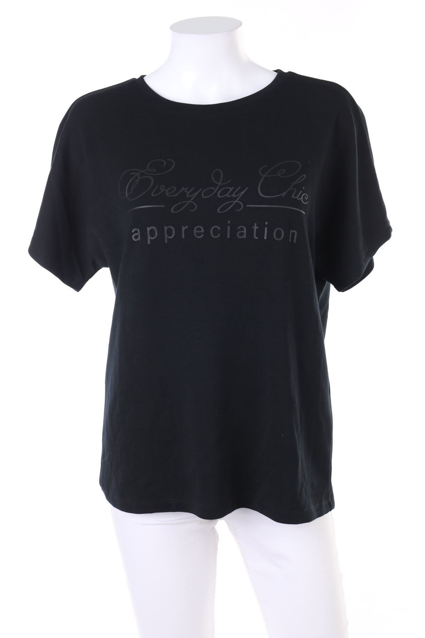 soyaconcept - Kurzarm-Shirt mit Statement-Print - S