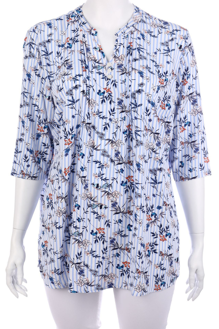 BASICALLYYOU - Muster-Bluse mit Biesen - D 52