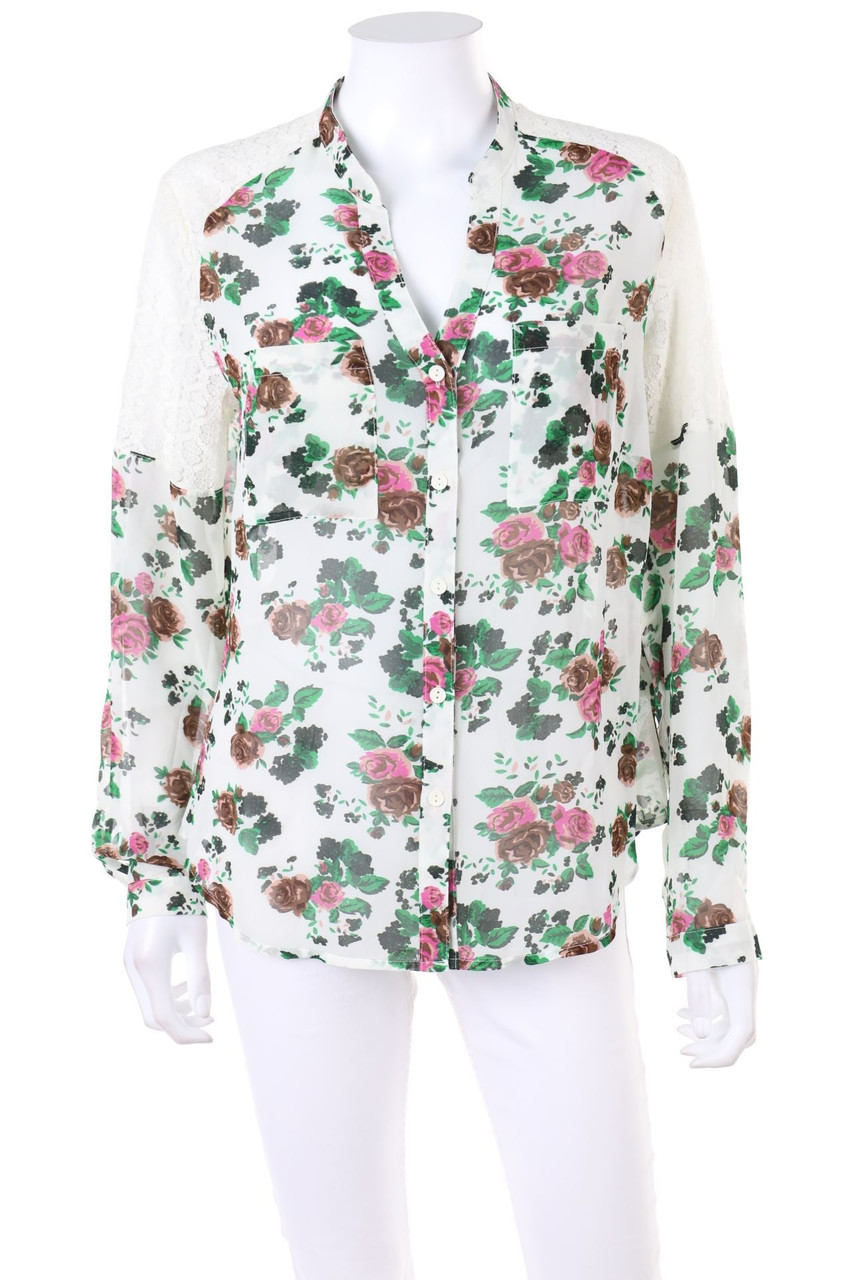 RAINBOW - Bluse mit Blumen-Print - D 42