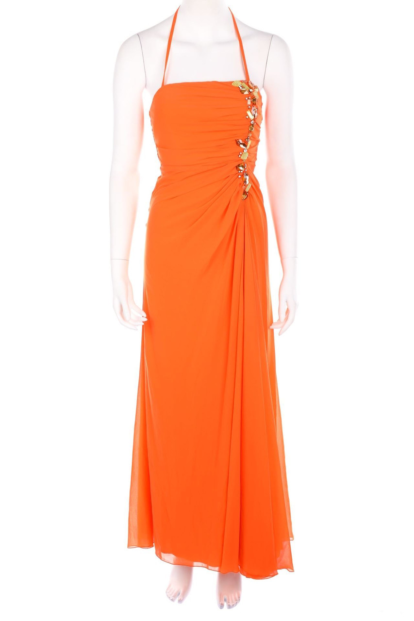 SAYGIN Abiye - Maxi-Abendkleid mit Schmuckstein-Applikation - D 32