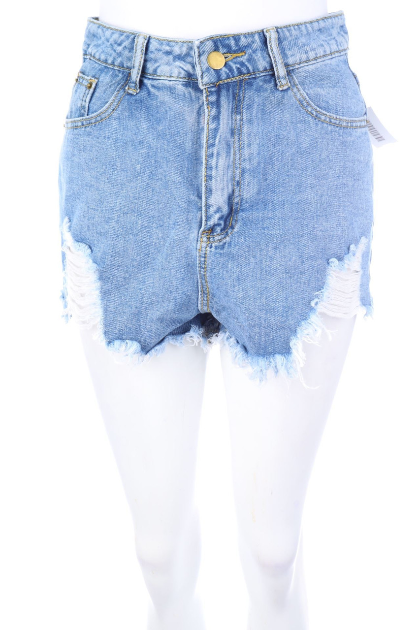 SHEIN - High Waist-Destroyed Jeans-Shorts