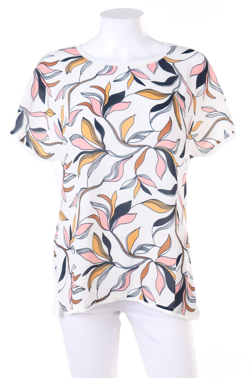 BRAX FEEL GOOD - Kurzarm-Bluse mit floralem Muster - D 40