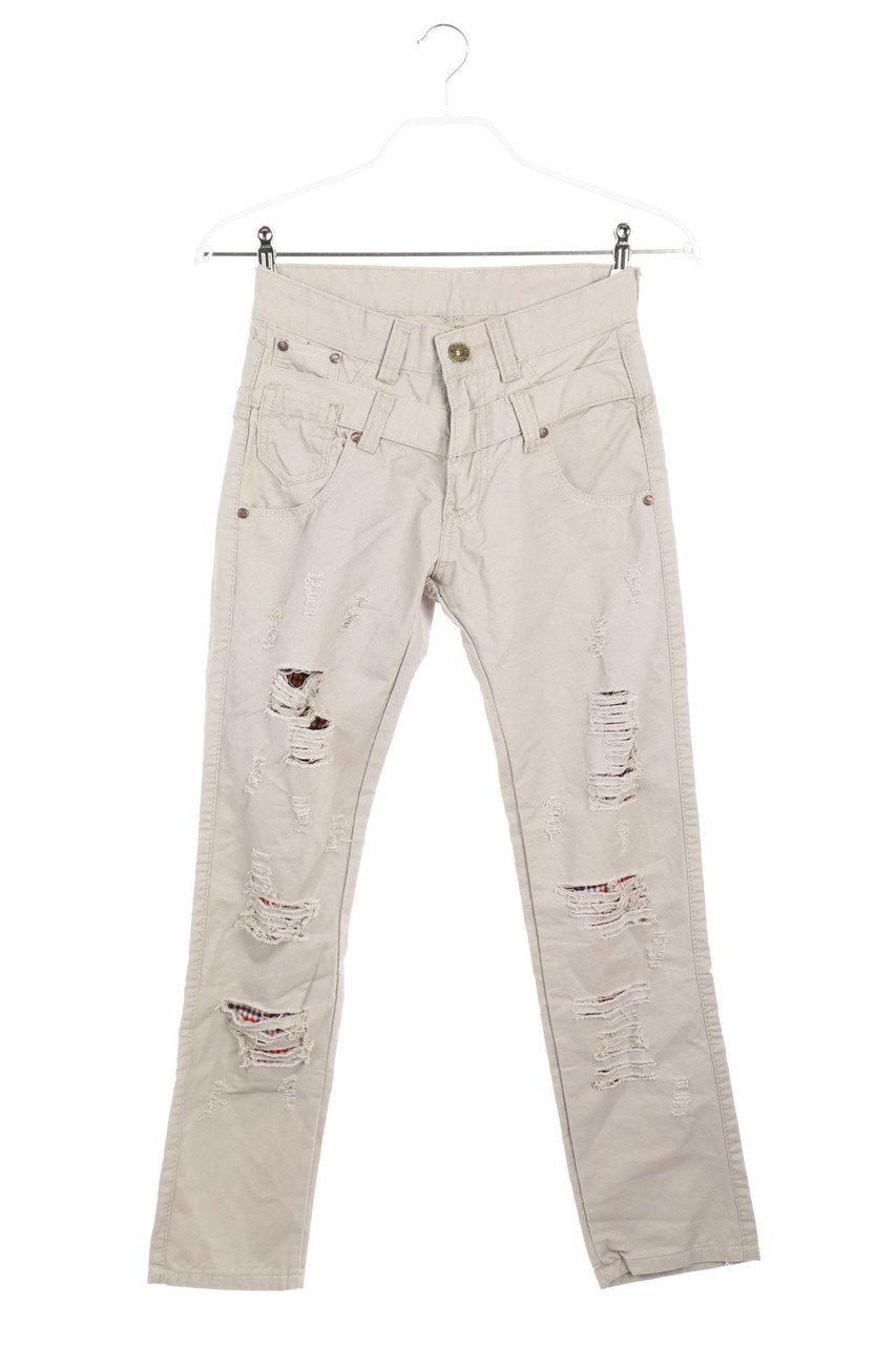 Ohne Label - Destroyed-Slim Jeans im Layer Look - W28