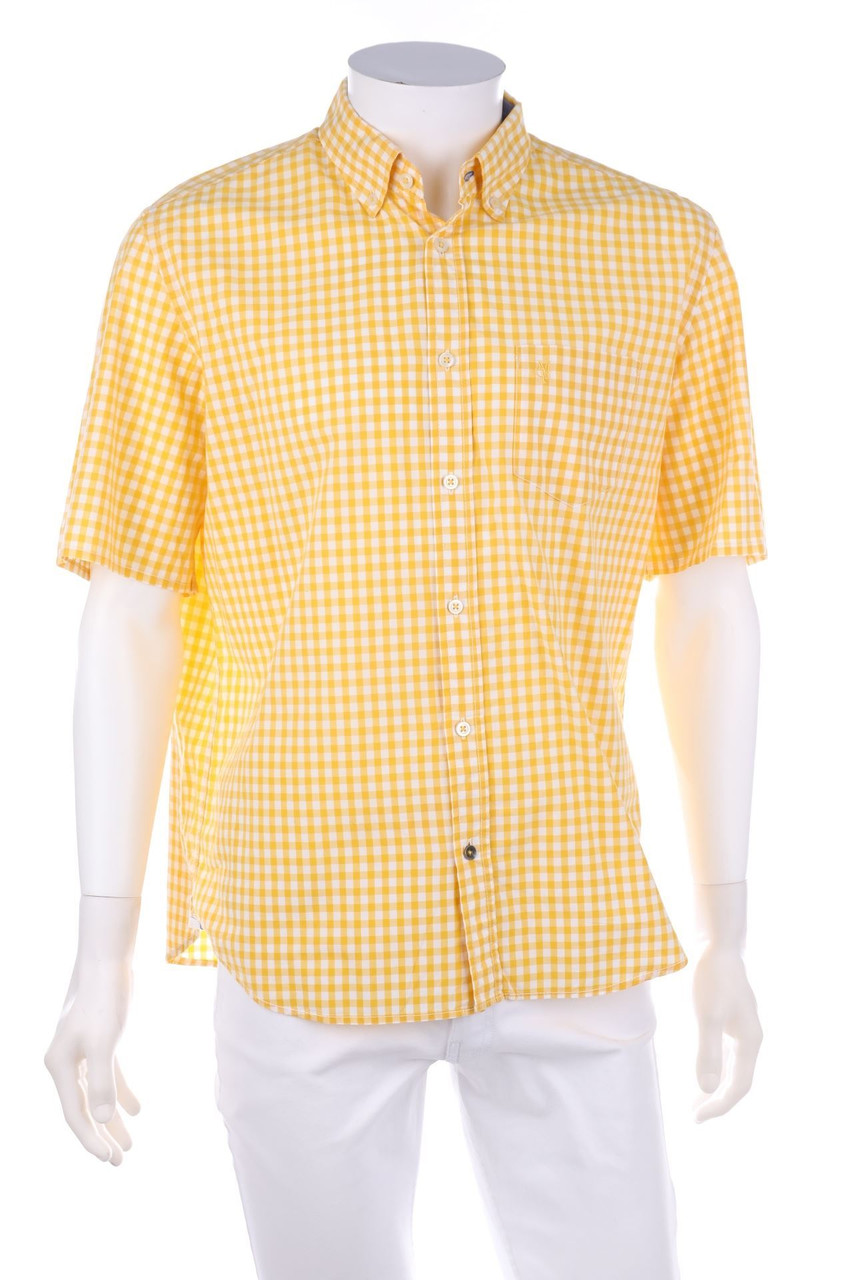 Marc O´Polo - Kurzarm-Hemd mit Karo-Muster aus Baumwolle mit Logo-Stickerei - L