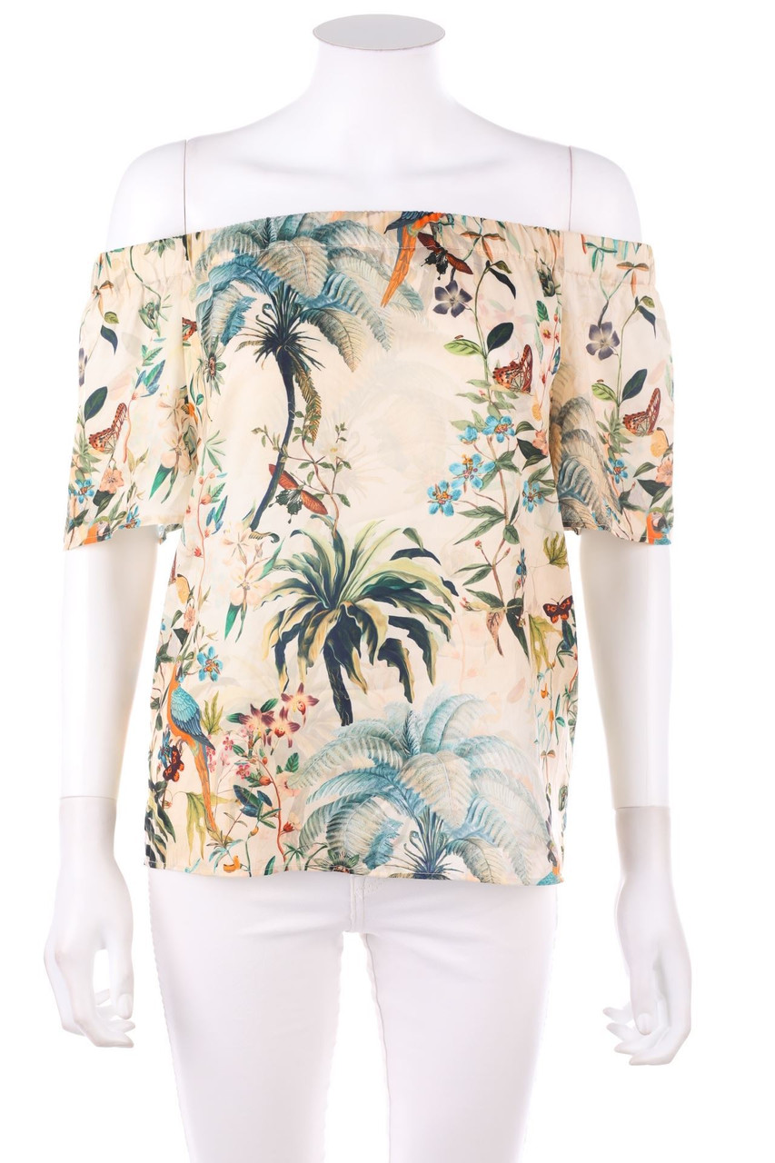 H&M - Carmen-Bluse mit Blumen-Print - D 32