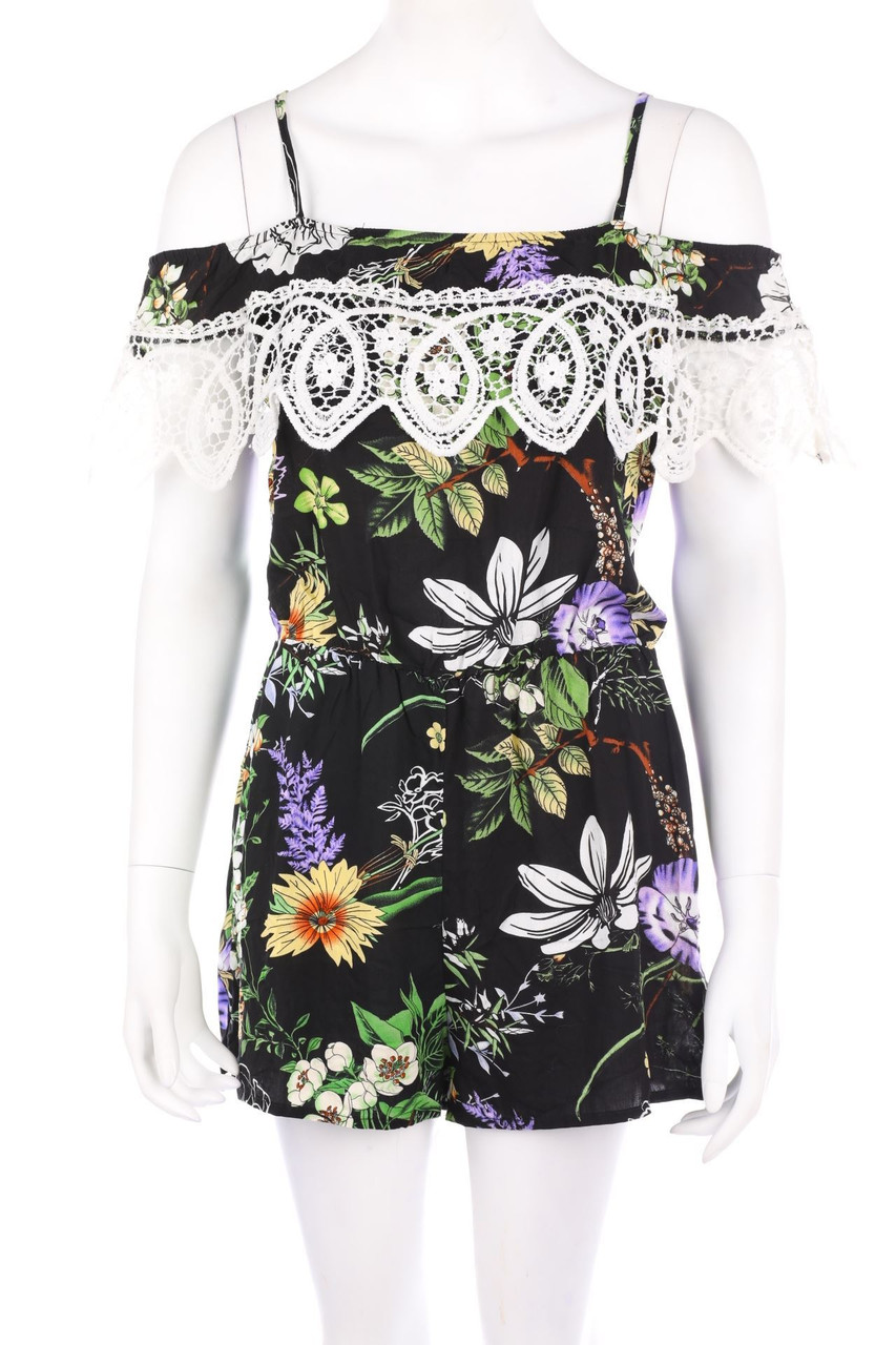 Porta Fortuna - Playsuit mit Blumen-Print - S