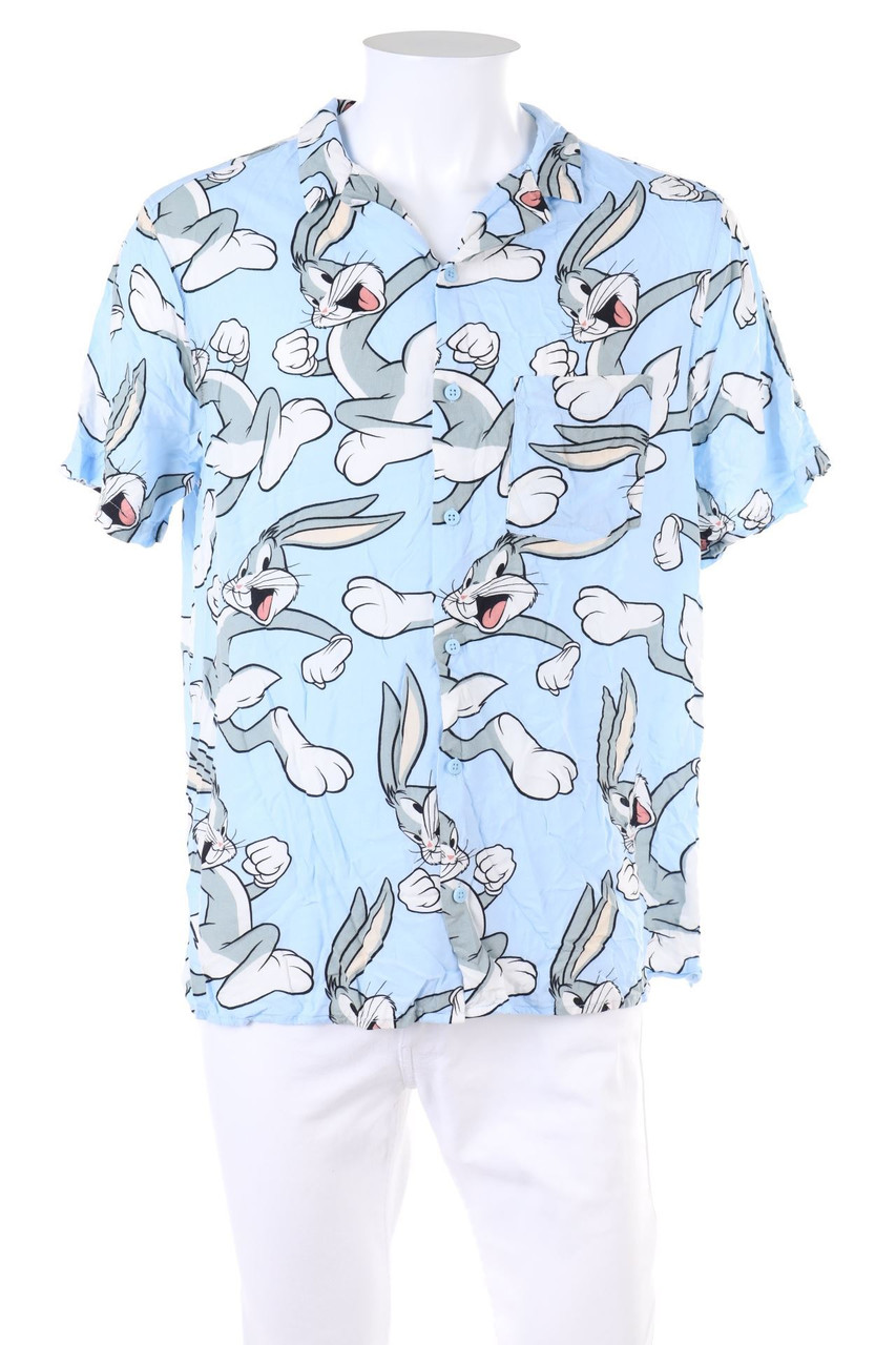 H&M DIVIDED - Print-Kurzarm-Hemd aus Viskose - XL