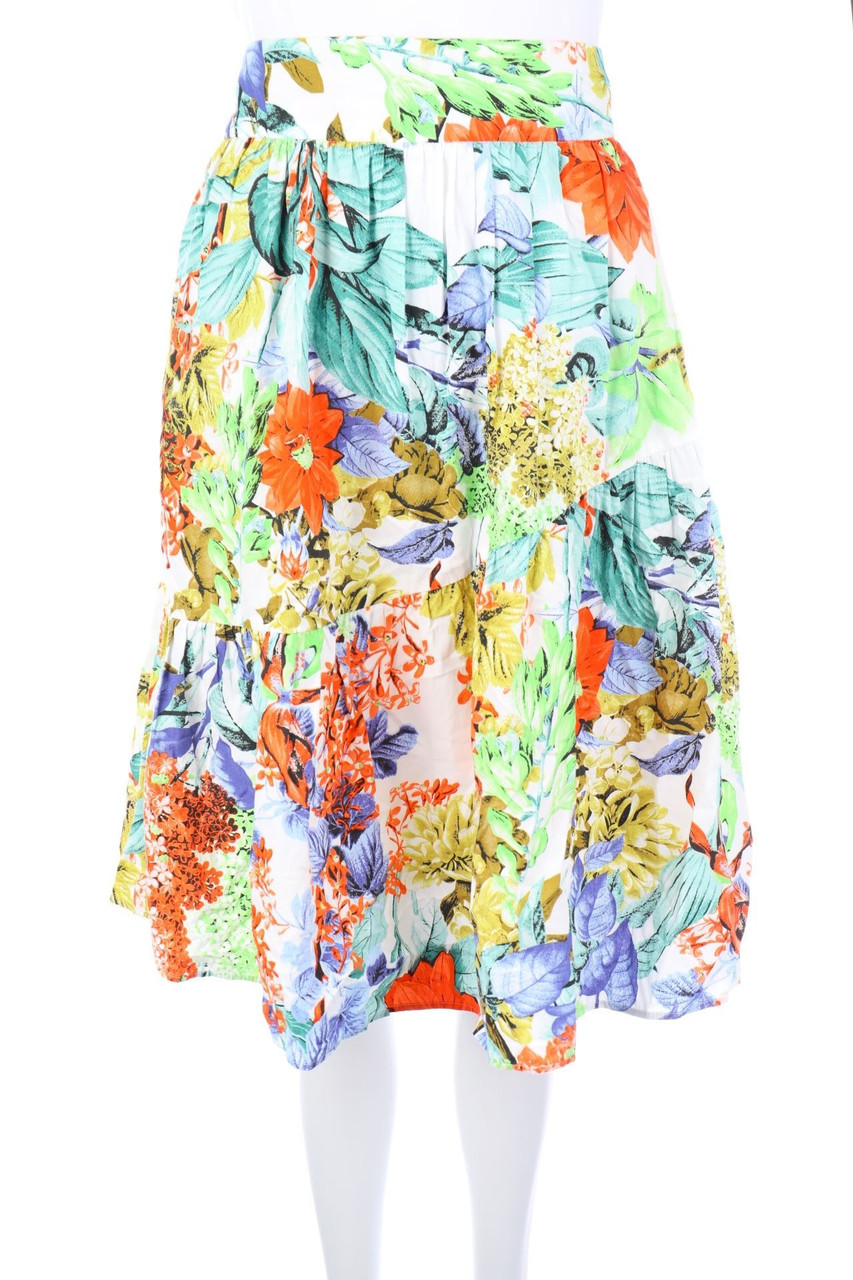 ZARA - Rock mit Blumen-Print - L