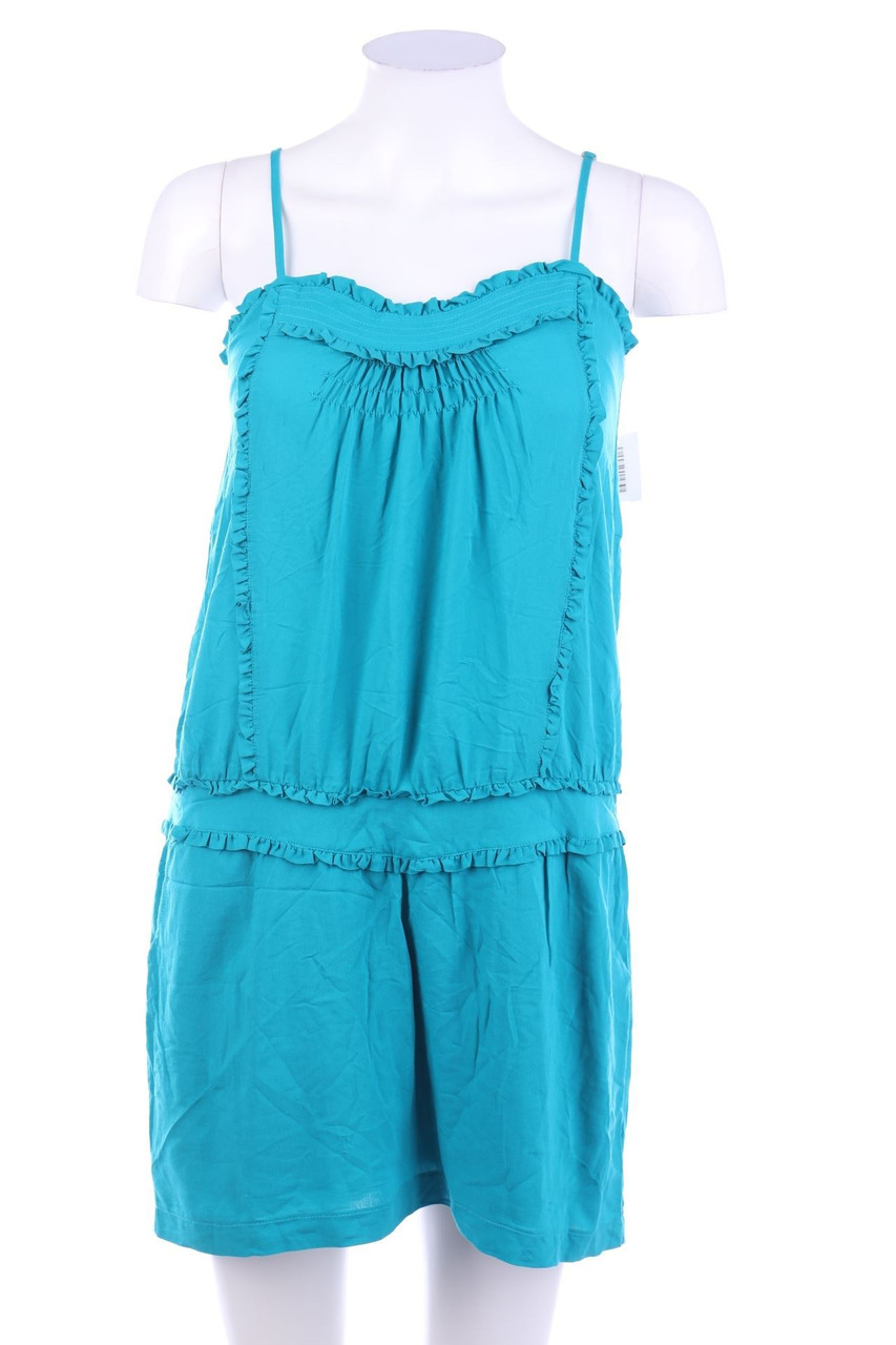 Ohne Label - Träger-Minikleid mit Rüschen - D 38