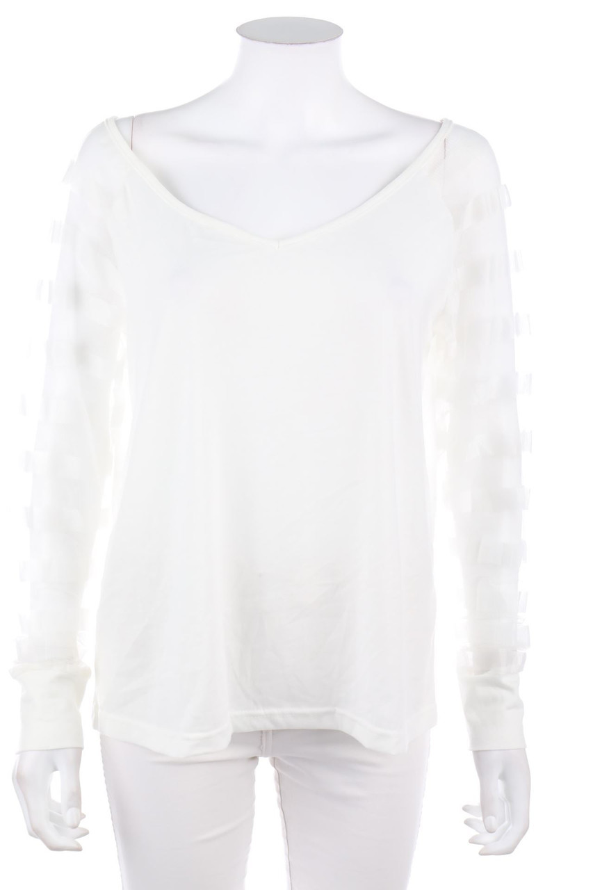 JustFashionNow - Longsleeve-Shirt mit Mesh-Einsatz - M