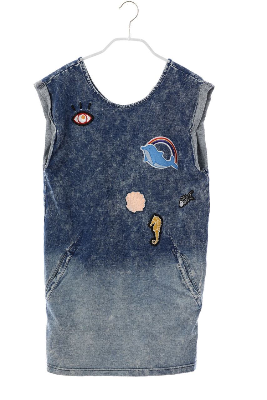 UNE FILLE - Kleid in Denim-Optik mit Print - 164