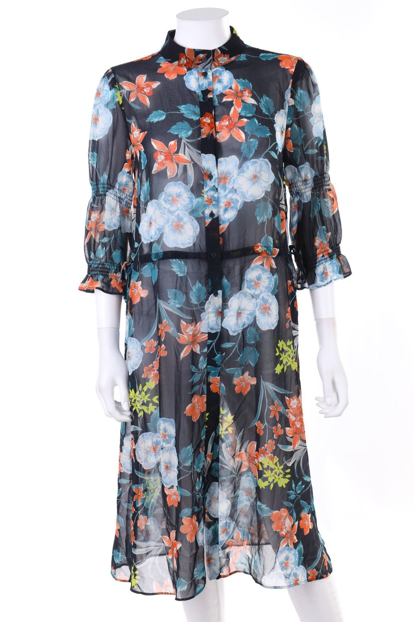 ZARA - Blusenkleid mit Blumen-Print - M