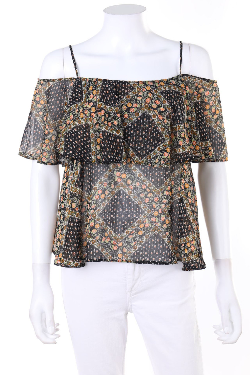 Ohne Label - Cold-Shoulder-Bluse - XS