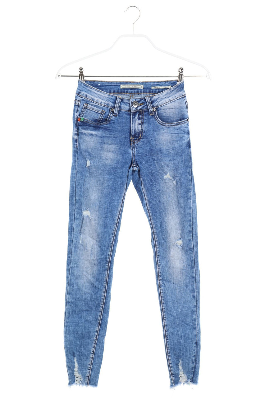 Cudi Jeans - Destroyed Skinny-Jeans mit Applikationen - W25
