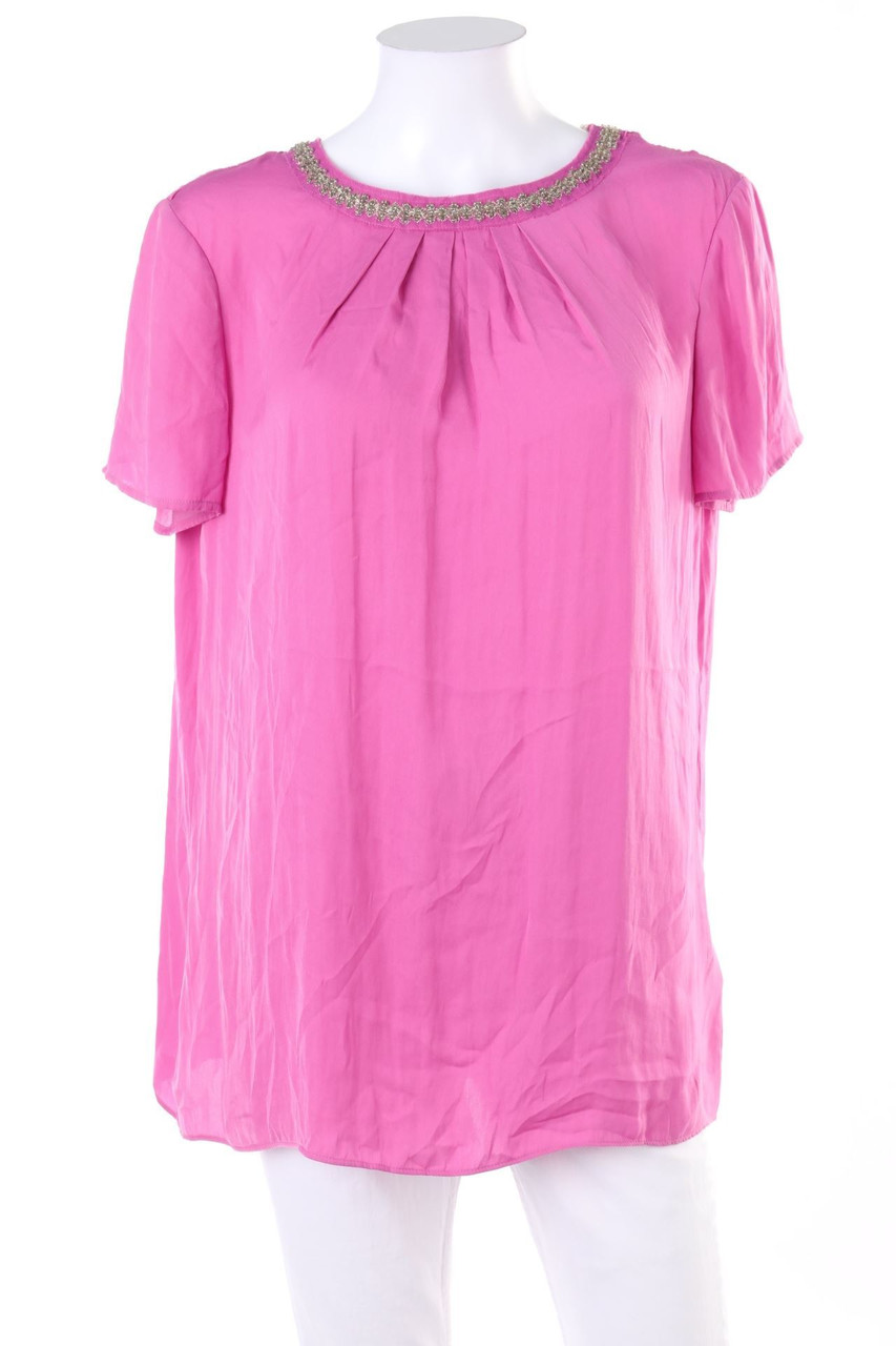 ESPRIT - Kurzarm-Bluse mit Perlen - D 42