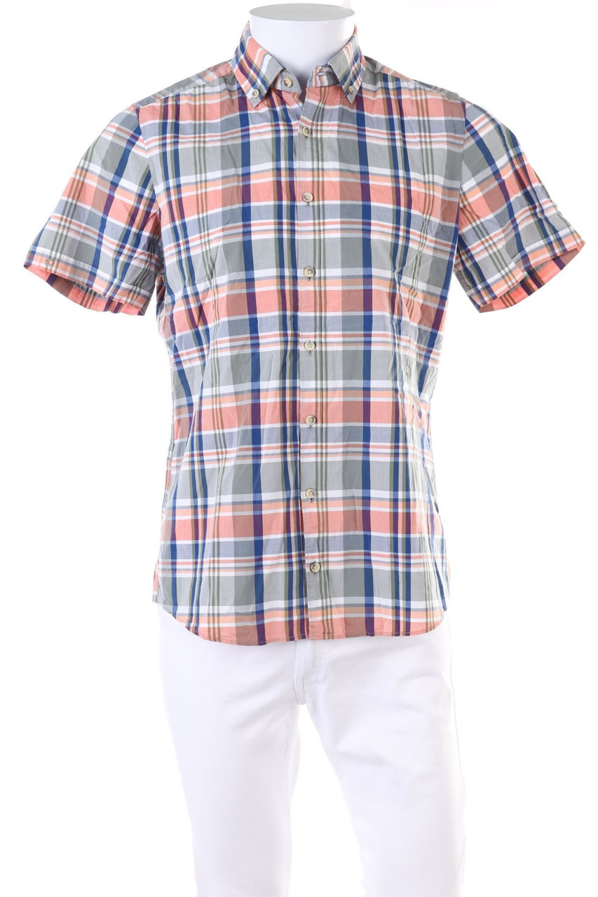 OLYMP - Kurzarm-Hemd mit Tartan-Muster - M