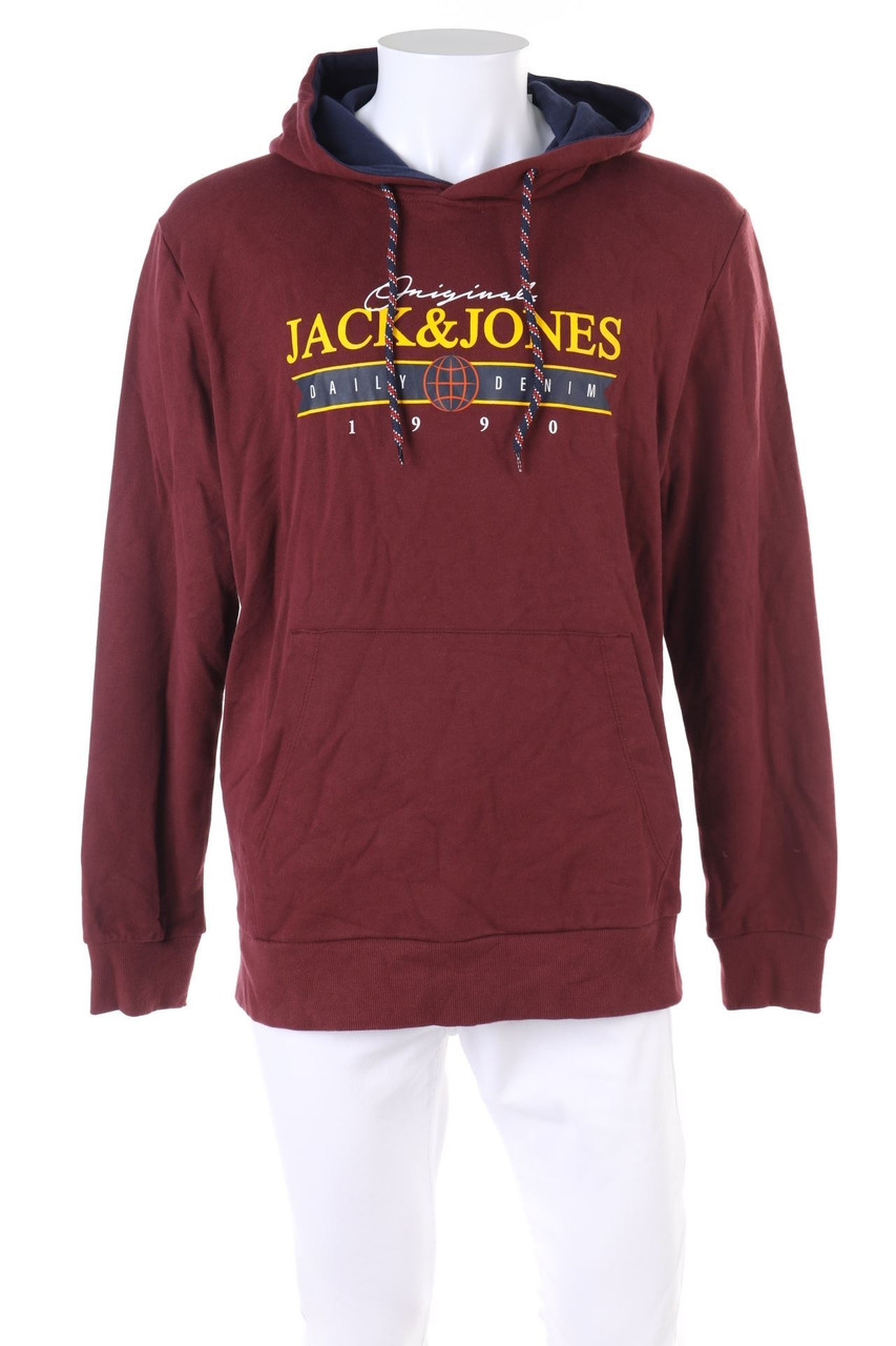 JACK & JONES - Kapuzen-Pullover mit Logo-Print - XL