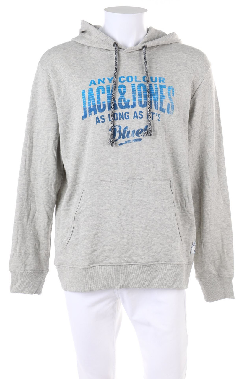JACK & JONES - Kapuzen-Pullover mit Logo-Print - XXL