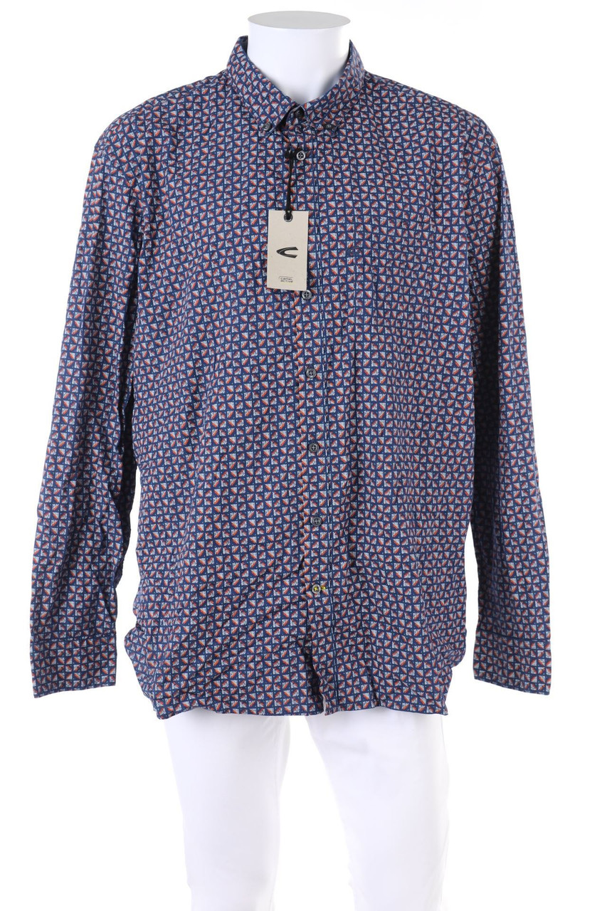 camel active - Button-down-Hemd mit Geo-Print - XXL