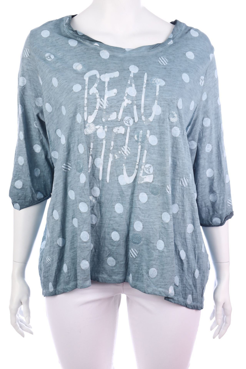 Ulla Popken - Vokuhila-Shirt mit Print - XL
